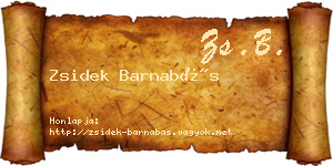 Zsidek Barnabás névjegykártya